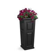 Mayne Nantucket 16 x 16 x 32 Tall Square Black Self Watering Plastic Planter