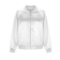 thumbnail image 6 of jtjvou Women's Jacket Lightweight Zip Up Jacket Casual Striped Jacket Coat Outerwear Windbreaker with Pockets White S, 6 of 8