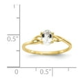 thumbnail image 5 of Solid 10k Yellow Gold Genuine White Topaz Birthstone Engagement Ring Size 8, 5 of 6