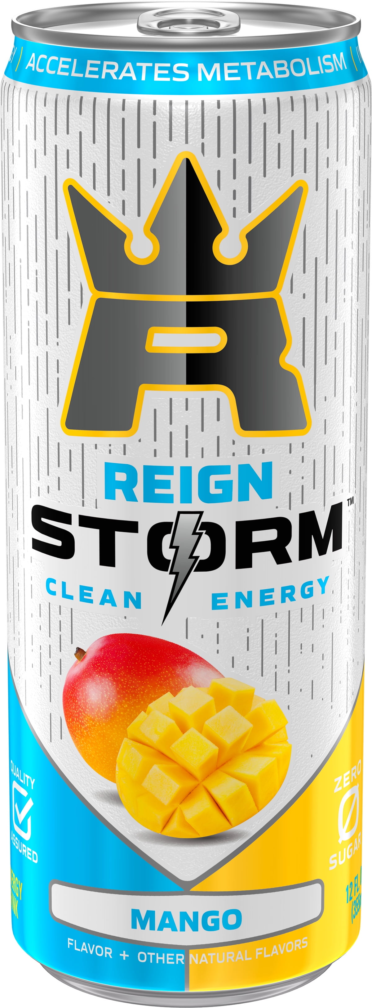 (5 pack) Energy Drink, Mango Flavor, 12 oz Can