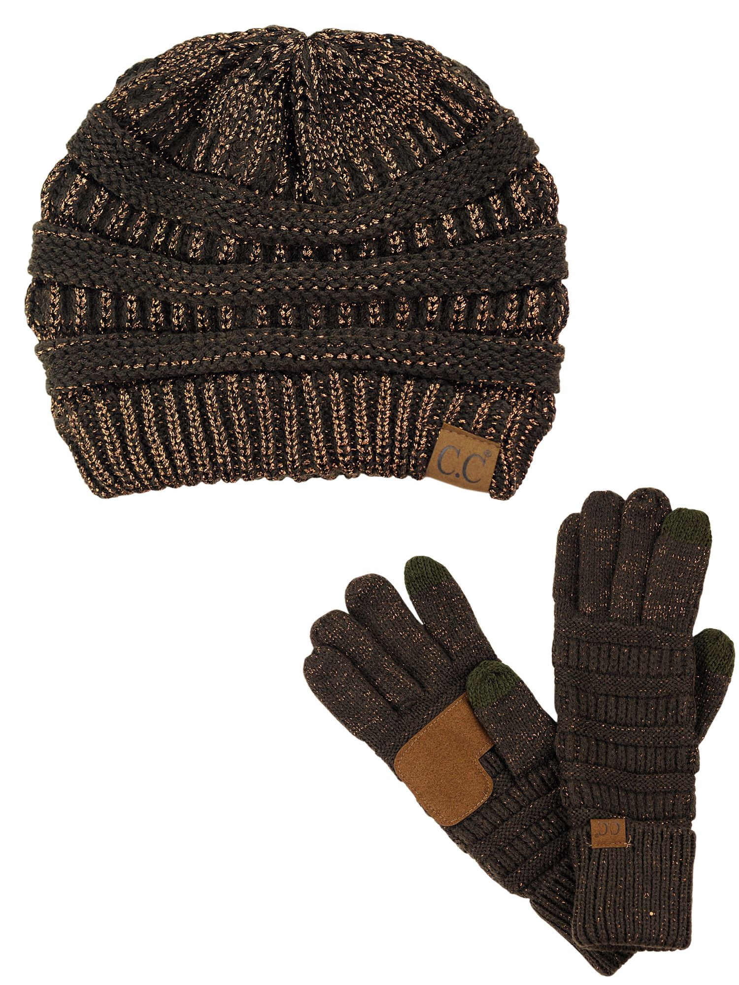 NEW TAUPE THERMAL KNITTED WINTER STRETCH GLOVES WOMENS LADIES LIGHT BROWN 