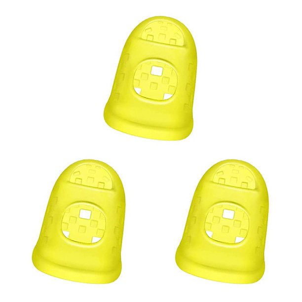 Bearachild Silicona Guitarra Puntas de los dedos Protectores de dedos Ahuecados Transparentes Instrumentos musicales no alergénicos Amarillo M Type1 NO1