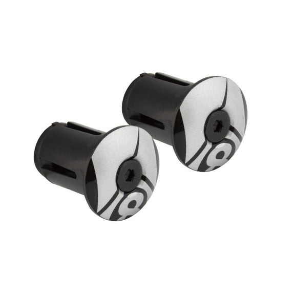 Origin8 Reflective Bar End Plugs Locking Black/Reflective Silver