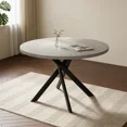 thumbnail image 6 of 43.5" Round Dining Table for 4, Space Saving Kitchen Table with Metal Legs, Mid Century Modern Dining Table for Dining Living Room Apartment Small Space, 6 of 10
