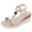 Beige, variant on Women's Sandal - Womens Weave Round Toe Elastic Band Summer Slope Heel Thick Soled Wedges Sandals,Size 6.5