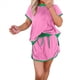 thumbnail image 1 of Conjunto de Dos Piezas para Mujer, Jersey Informal de Corta, Pantalones Cortos A Juego, Chándal, Rosa, Talla M, 1 of 4
