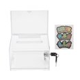 thumbnail image 3 of 1 Pack Acrylic Donation Box with Lock, Clear Ballot Box with Sign Holder, Suggestion Box for Fundrai, 3 of 5