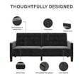 Better Homes & Gardens Porter Fabric Tufted Futon, Gray Velvet