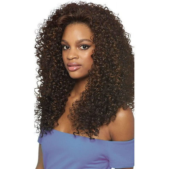 CURLY BUNDLE HAIR (2 Dark Brown) Batik   Synthetic Half Wig