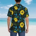 thumbnail image 6 of Daiia Sunflowers And Blue Flower Hawaiian Shirt for Men Gentle Cotton Regular Short Sleeve Casual-3X-Large, 6 of 9