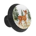 thumbnail image 2 of 12 Pieces Wildlife Forest Deer Glass Knobs for Dresser Drawers, 1.37 x 1.10 IN Round Kitchen Cabinet Pulls For Home Office Nursery Kids Room, 2 of 6