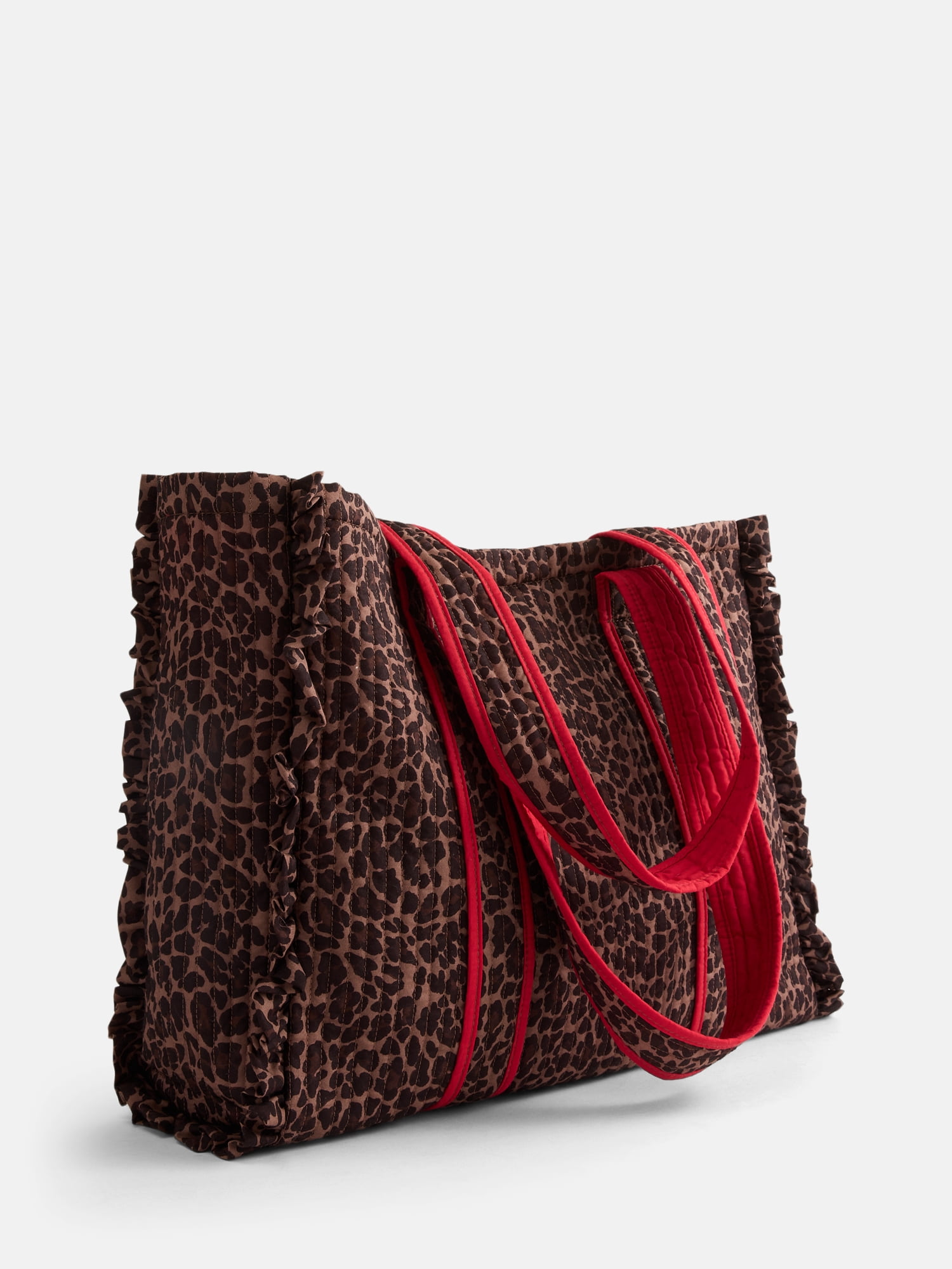 No Boundaries Quilted Tote Bag, Women's, Leopard