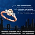 thumbnail image 2 of Gem Stone King 1.66 Ct Oval Peach Morganite White Topaz 18K Rose Gold Plated Silver Ring, 2 of 6