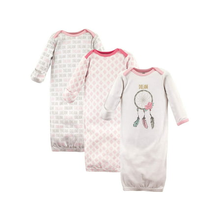 Hudson Baby Girl Gowns, 3-pack