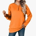 thumbnail image 2 of cfhntfmh Women's Sweatshirt Casual Long Sleeve Tunic Henley Tops Loose Comfy Button Shirts Pullover Fall Winter Outfits（Orange,X-Large), 2 of 7