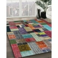 thumbnail image 2 of Ahgly Company Indoor Rectangle Contemporary Chestnut Brown Patchwork Area Rugs, 5' x 7', 2 of 6