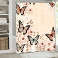 thumbnail image 4 of Butterfly Shower Curtain, 1 Itembutterfly Shower Curtains for Bathroom, Pink Butterfly Floral Shower Curtain, Waterproof Polyester Insulated Home Decor, 4 of 5