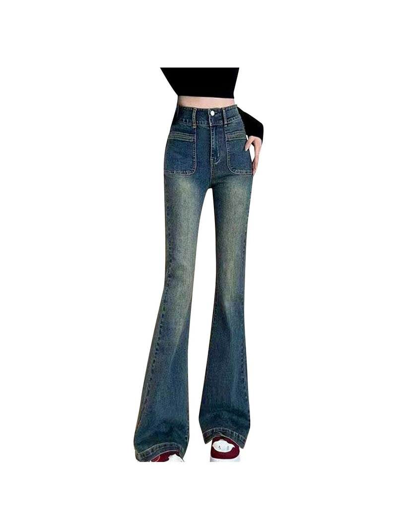 Gamivast Flare Jeans for Women High Waisted Tall Y2K Straight Wide