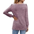 thumbnail image 4 of Langwyqu Long Sleeve Women Square Neck Puff Sleeve Solid Casual Sweatshirt Tops, 4 of 5