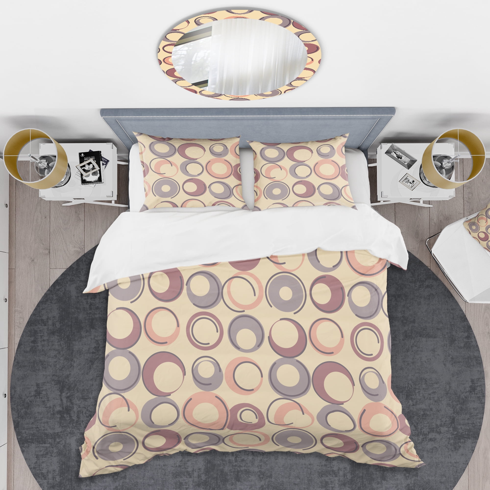 Designart 'Retro Geometric Pattern' Mid-Century Modern Duvet Cover Set
