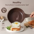 thumbnail image 3 of SENSARTE 10-Piece Granite Pots and Pans Set, Toffee Brown Induction Nonstick Cookware Set, Healthy Kitchen Cooking Sets with Stay-Cool Handles, Dishwasher & Oven Safe, Stackable, 3 of 7