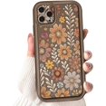 thumbnail image 1 of PIOE-Compatible pour iPhone 11 Pro Max Étui Esthétique Mignon Couleur Fleur Feuille Design pour Filles Femmes TPU Souple Antichoc Plus Protecteur Girly pour iPhone 11 Pro Max Étui-Marron, 1 of 4