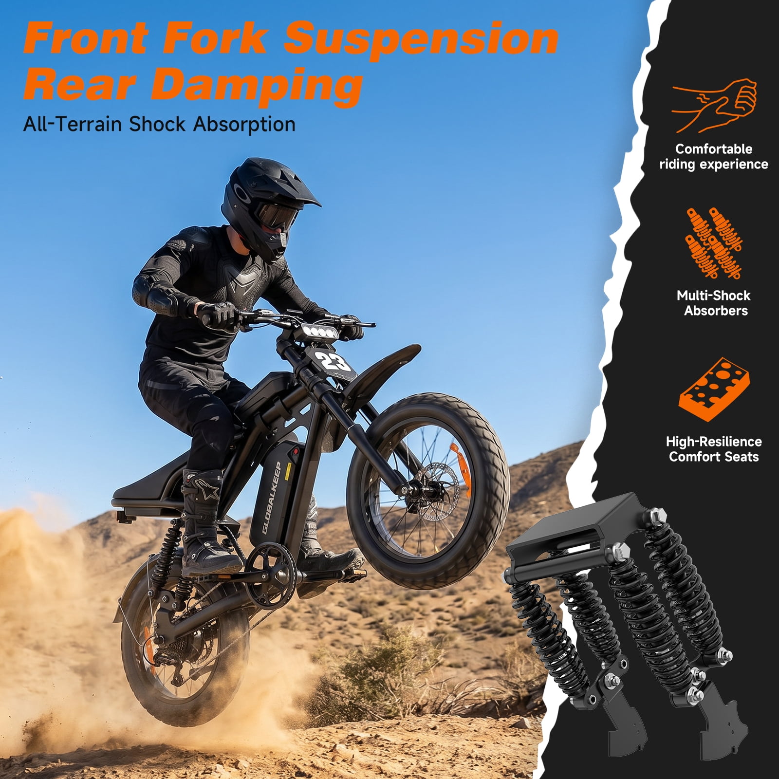 HiKeep 750W 1500W Fat Tire Electric Bike for Adults, 48V 17.5Ah Battery Ebike, Full Suspension E-Bike, Long Range Mountain Electric Bicycle, UL2849