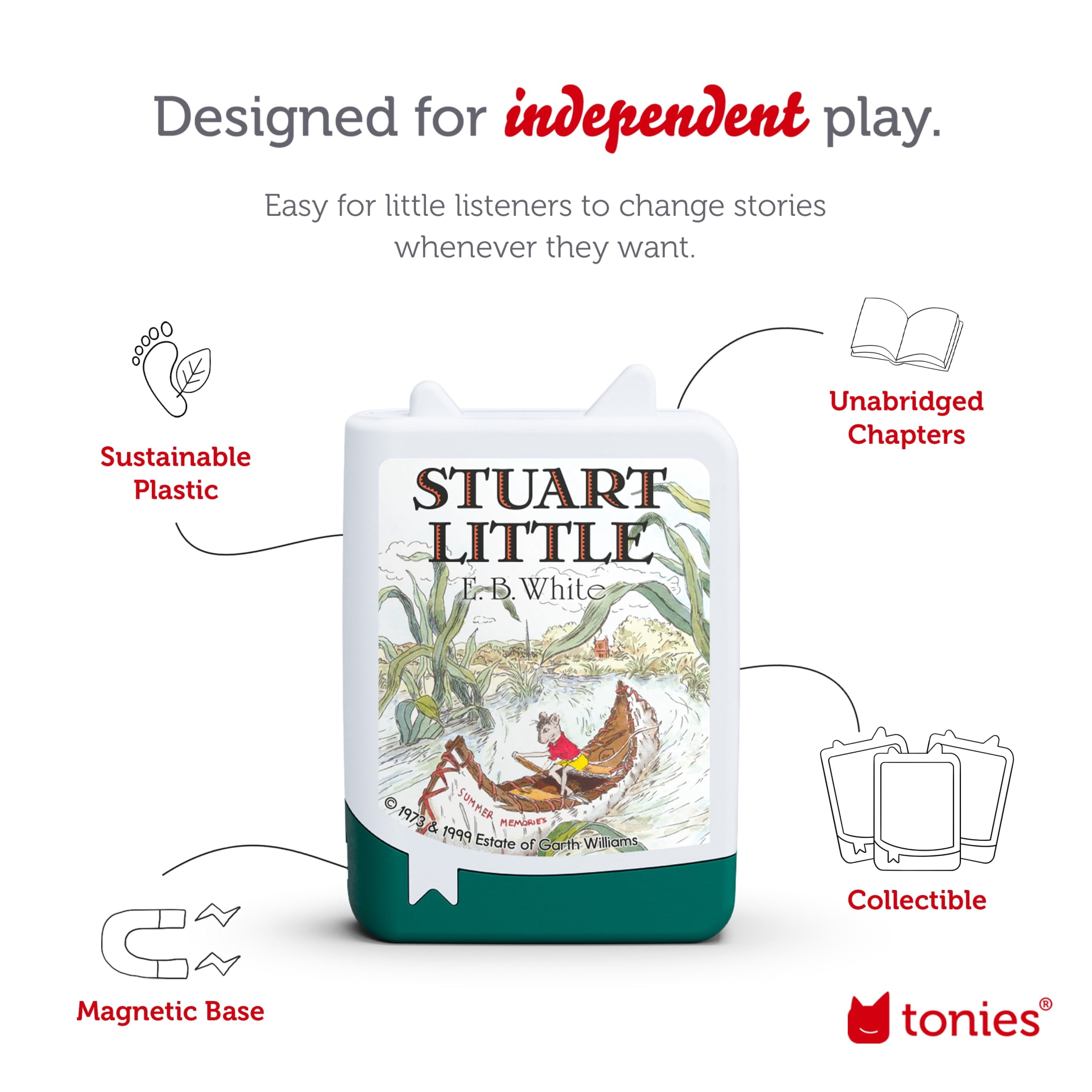 Tonies Audiobooks: E.B. White Collection, Audio Play Figurine for Portable Speaker, Small, Multicolor, Plastic