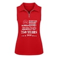 thumbnail image 4 of Trendfront Womens Patriotic Quarter Zip Tops Sleeveless Collared We The People Graphic American Flag 4th Of July 250th Anniversary Golf Shirt, 4 of 4
