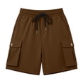 thumbnail image 2 of Costeam Womens Cargo Bermuda Shorts Lightweight Casual Summer Dual Button Flap Cargo Pockets Drawstring Elastic High Waist Loose Relaxed Mid Knee Walking Lounge Short Pants, 2 of 8