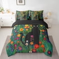 thumbnail image 2 of Manfei Black Cat Twin Bedding Sets 7-Piece for Kids Children,Colorful Flowers Bedding Comforter Set Microfiber,Cartoon Animal Breathable Sheet Sets,Super Cozy Room Decor,Reversible, 2 of 8