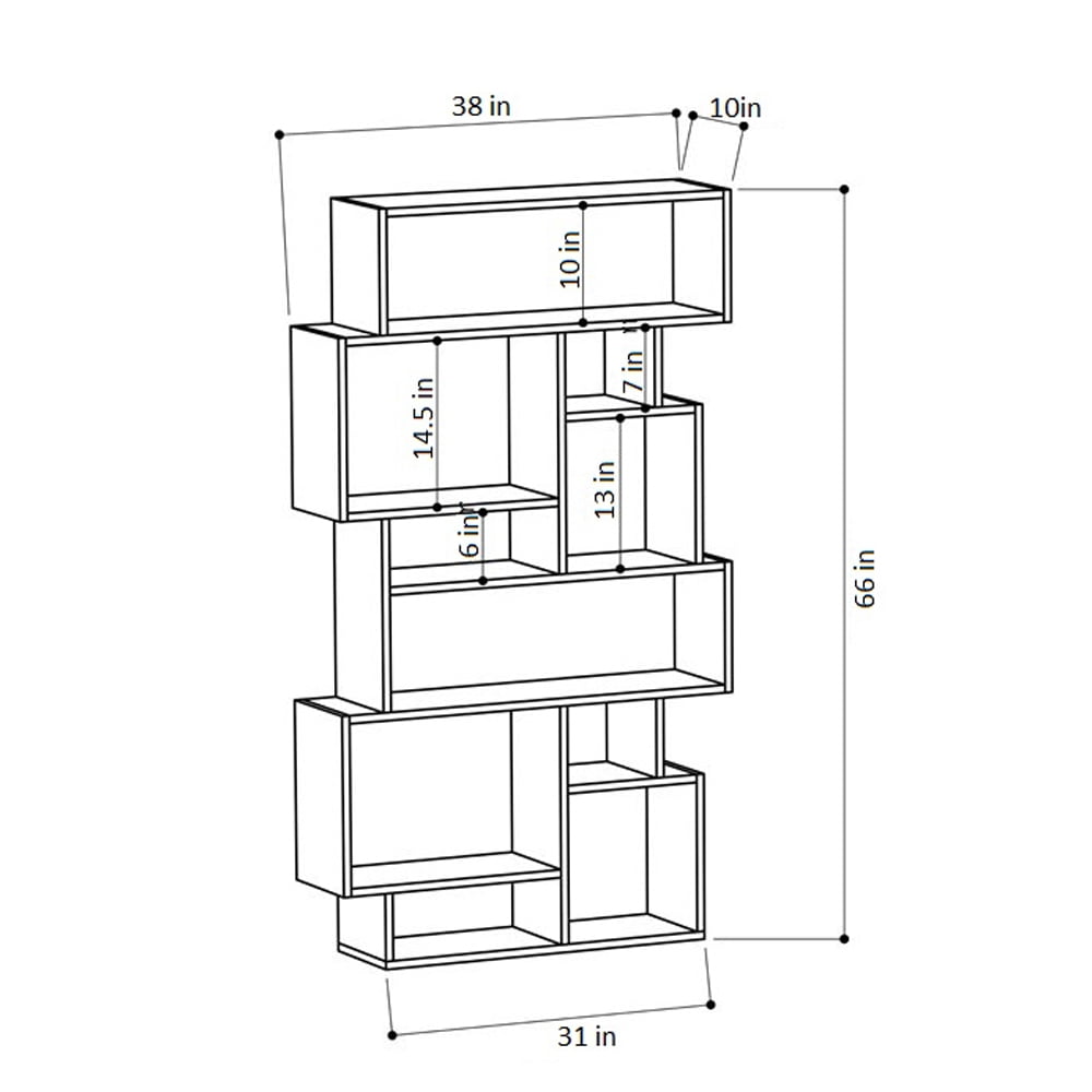 Ada Home Decor Furniture Multiple Tier Open Shelf Anthracite Berkshire Modern Bookcase