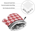 thumbnail image 6 of Pofeuu Red Plaid Daisy Print Oven Mitts and Pot Holders 4 pcs Set,High Heat Resistant 500 Degree Extra Thicken Long Kitchen Cotton Oven Glove for Cooking, 6 of 6