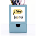 thumbnail image 1 of Je T'Aime I Love You Quote Style Desk Supplies Organizer Pen Holder Card, 1 of 3