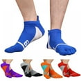 thumbnail image 2 of Men's Cotton Toe Socks Five Finger Socks No Show Crew Athletic Socks for Running 5 Pairs, 2 of 6