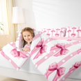 thumbnail image 4 of Feelyou Chic Bow-tie Kids Bedding Comforter Set, Watercolor Pink Bowknot Twin Comforter Sets, Kawaii Princess Style Reversible Bedding Set, Lightweight Room Decor, 2 Pieces, 4 of 8