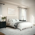 thumbnail image 5 of Martha Stewart Britta Full Upholstered Platform Bed with Rounded Headboard, Piped Detailing and Cushioned Siderails, Wood Slat Bottom, No Box Spring Needed, Beige, 5 of 11