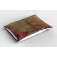 thumbnail image 2 of Ambesonne Nostalgic Pillow Sham 2 Pack, Vintage Roses Frame, 36"x20", Red Brown, 2 of 3