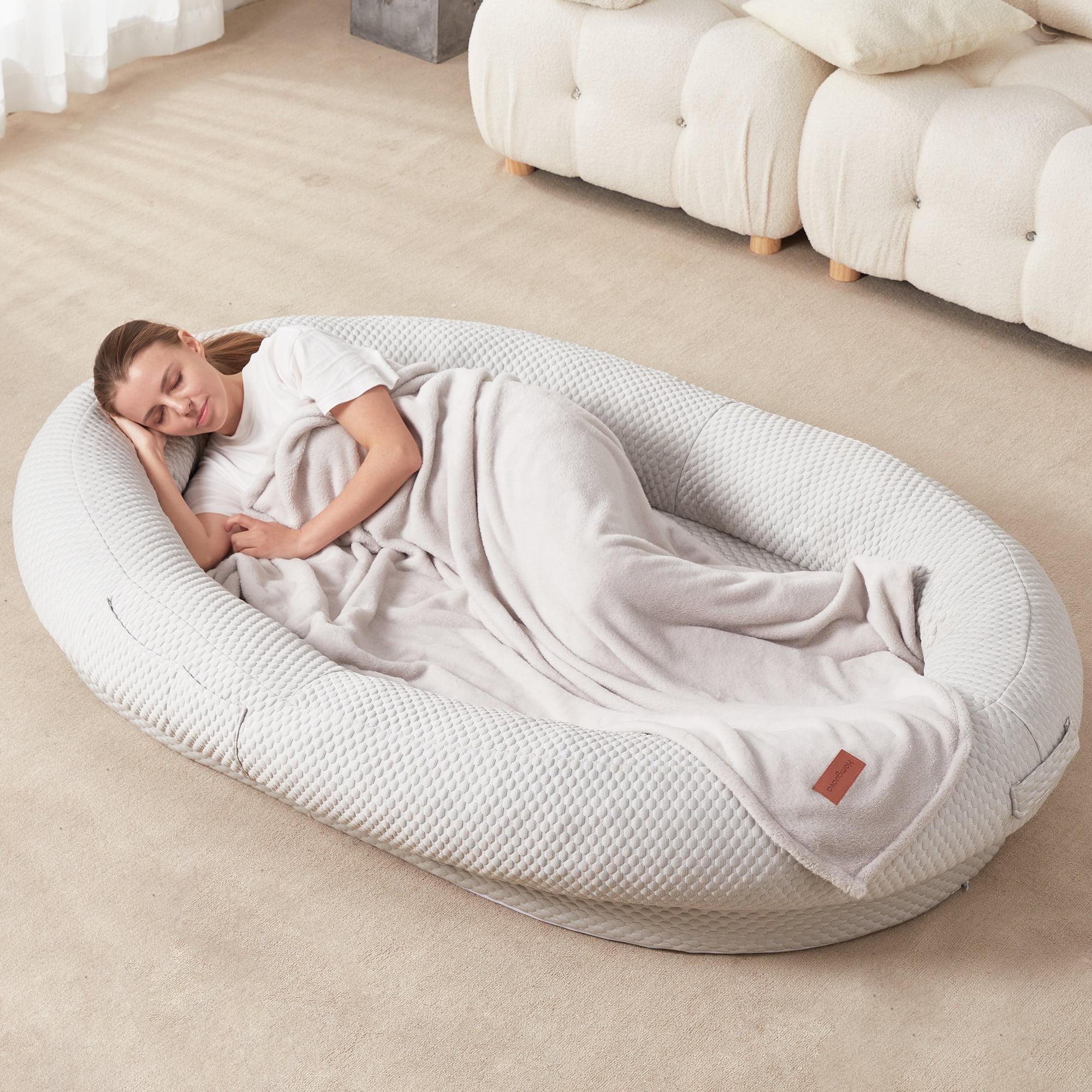 Big Bean Bag Chair with Memory Foam Filling 4 feet for Adult Child Giant  Sofa Velvet Lazy Sofa Machine Washable Covers, Living Room Furniture Gray -  Walmart.com