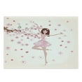 thumbnail image 1 of Ballet Cutting Board, Ballerina with Inspirational Spring Flowers Butterfly Sakura Tree, Decorative Tempered Glass Cutting and Serving Board, in 3 Sizes, by Ambesonne, 1 of 2