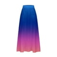 thumbnail image 5 of LIBRCLO Skirts for Women Maxi Length Gradient Printed Elastic Waistband Pleated Skirts with Pocket Summer Casual Clothes, 5 of 6