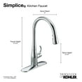 thumbnail image 2 of Kohler K-596 Simplice 1.5 GPM Single Hole Pull Down Kitchen Faucet - Vibrant Brushed, 2 of 7