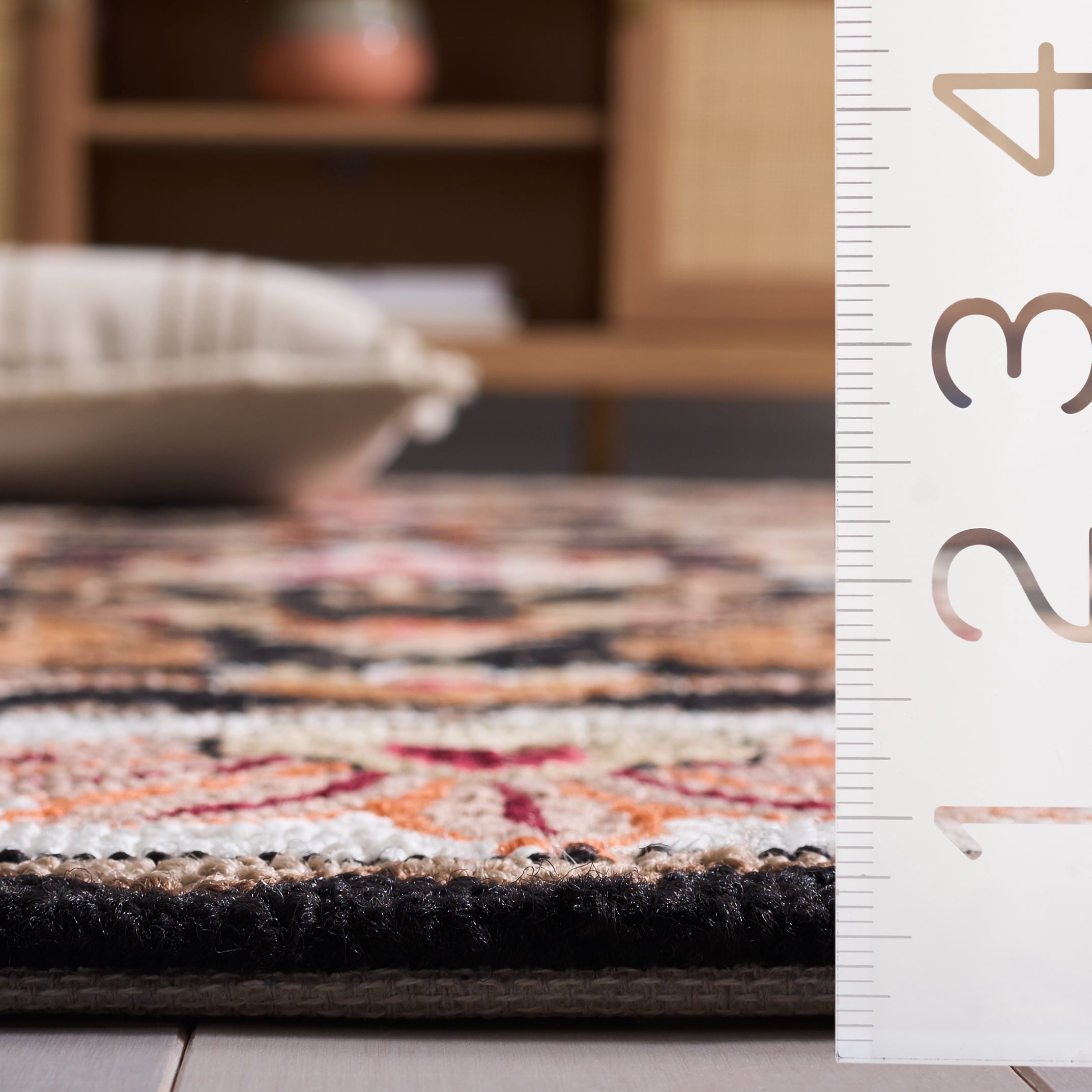 Safavieh Easy Care Myrtle Floral Area Rug, Black/Ivory, 3' x 5'