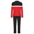 thumbnail image 5 of FRSASU Track Suits for Women Set - Casual 2 Piece Outfits Sweatsuit Pocket Long Sleeve with Patchwork Pants Set Red, 5 of 5