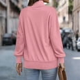 thumbnail image 4 of Womens Sweatshirt Casual Long Sleeve Quarter Zip Pullover Lightweight Sweatshirts Tops Fall Fashion Outfits 2025 Pink M, 4 of 5