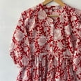 thumbnail image 4 of Red Floral Cotton Dress, Handblock Dresses, Cotton Long Dress, Handmade Cotton Dress, Skater Dresses, Circle Dresses, Handmade Dresses, 4 of 7