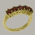 thumbnail image 2 of LBG British Made 18k Yellow Gold Natural Garnet Womens Eternity Ring - 33 size options - Size 5, 2 of 7