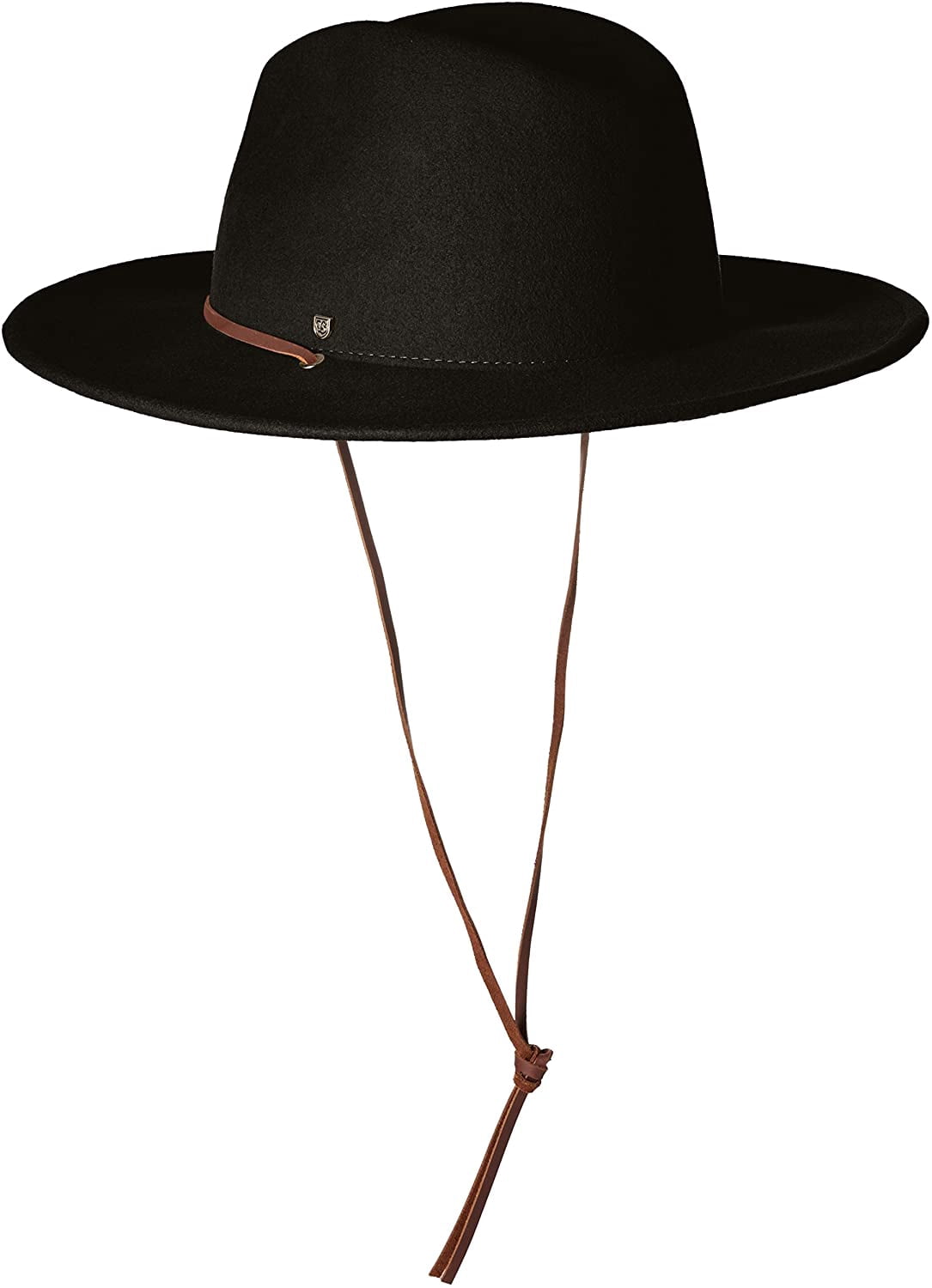 Field Wide Brim Felt Fedora Hat, black 
