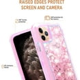 thumbnail image 3 of Phone Case for iPhone 11 Pro Max 6.5 with Screen Protector Bling Liquid Glitter Clear Hybrid TPU Silicone Military Grade Protective Cell Cover iPhone11 11pro Promax i XI Plus Women Girls Pink, 3 of 9