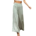 thumbnail image 1 of MAWCLOS Pantalon Large Taille Haute pour Femmes, Vert Menthe, TG, 1 of 3